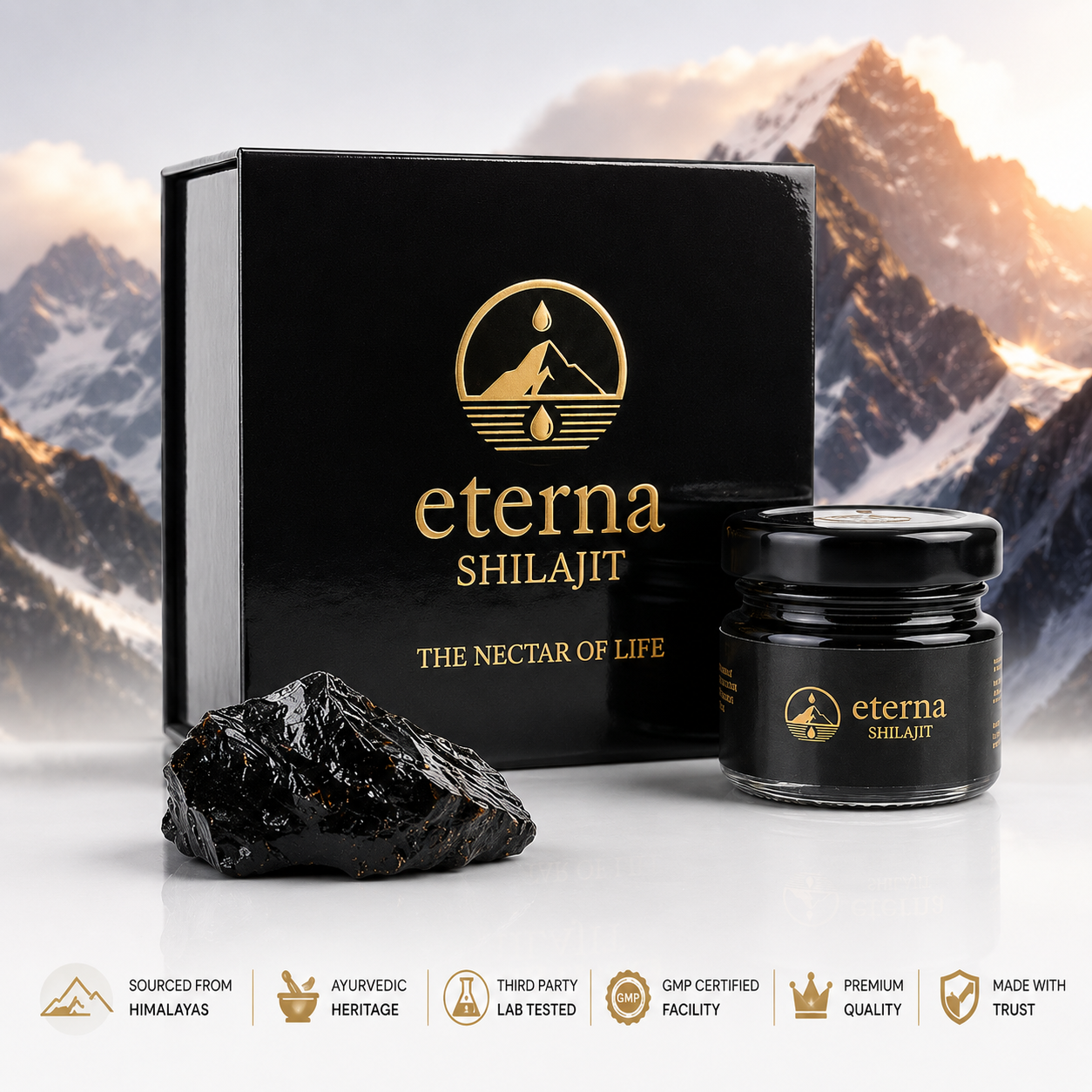 Himalayan Eterna Shilajit 100% Pure, High Altitude Resin - Eterna Shilajit